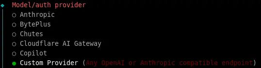 OpenClaw配置大模型自定义厂商